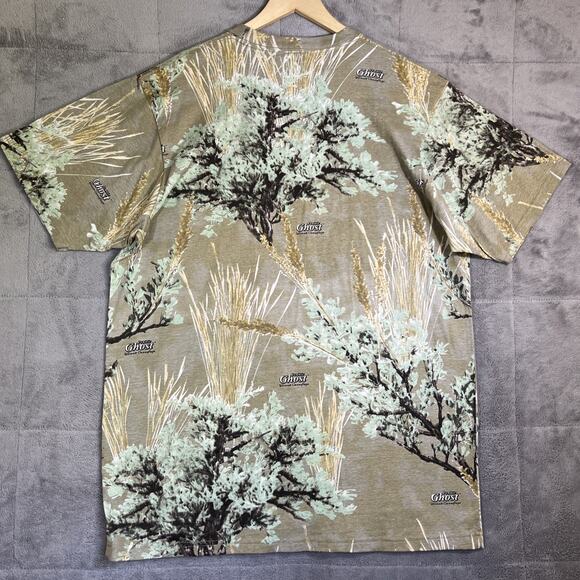 Ghost Camo Tee Shirt Mens Large Tan Multi Cotton Hunting Tactical Military - Picture 6 of 10